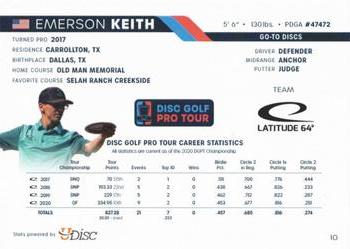 2021 Disc Golf Pro Tour #MPO-10 Emerson Keith Back